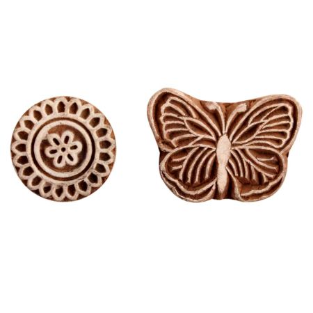 Set of 2 Piece New Mix Wooden Printing Block